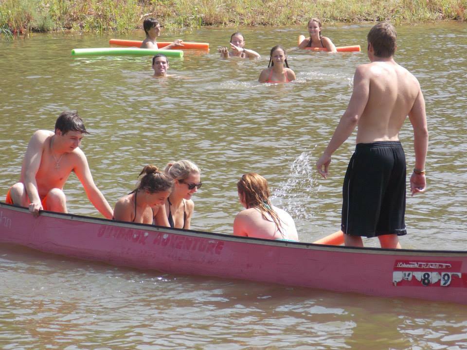 Students in Canoe
